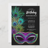 ニューオーリンズ・マーディ・グラス 誕生日招待状 行程表 招待状 (正面)