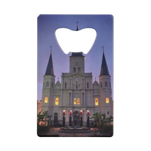 ニューオーリンズ、ラカテドラルバシリカ、ジャクソンスクエア クレジットカード栓抜き (正面)