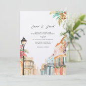 ニューオーリンズ ルイジアナ州 NOLA 水彩画 招待状 (スタンド正面)
