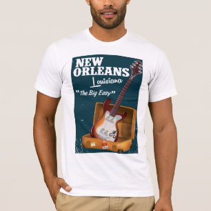 ニューオーリンズ ルイジアナ エレキギター ポスター Tシャツ