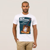 ニューオーリンズ ルイジアナ エレキギター ポスター Tシャツ (正面フル)