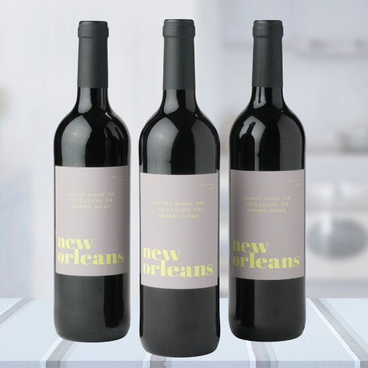 ニューオーリンズ ルイジアナ タイポグラフィーパーティー ワインラベル