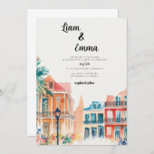 ニューオーリンズ ルイジアナ 結婚式 招待状 (正面/裏面)