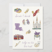 ニューオーリンズ 保存の日 絵とともに 招待状 (正面)