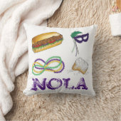 ニューオーリンズNOLAマルディグラビーズフードマスカレード クッション (ブランケット)