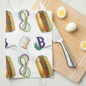 ニューオーリンズNOLAマルディグラビーズフードマスク キッチンタオル (四つ折り)