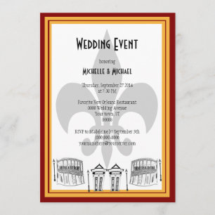 ニューオーリ結婚ンズのイベント招待状(マルーン) 招待状