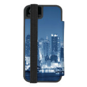 ニューカッコいいヨークシティパノラミッカッコいいクナイトスカイライン INCIPIO iPhoneウォレットケース (フォリオ裏面)
