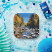 ニューカラフルイングランド風景秋 ペーパープレート (パーティー)