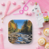 ニューカラフルイングランド風景秋 ペーパープレート (パーティー)