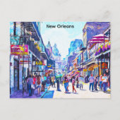 ニューカラフルオーリンズルイジアナフランスのクォーター ポストカード (正面)