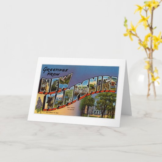 ニューカラフルハンプシャーからのヴィンテージ挨拶 カード (黄色い花)