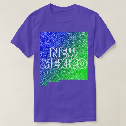 ニューカラフルメキシコのマンダラアートの地図と文字i tシャツ (デザイン正面)