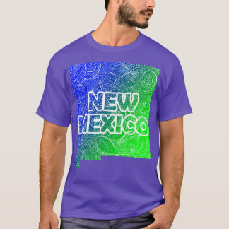 ニューカラフルメキシコのマンダラアートの地図と文字i tシャツ