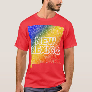 ニューカラフルメキシコのマンダラアートの地図と文字i tシャツ