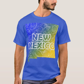 ニューカラフルメキシコのマンダラアートの地図と文字i tシャツ