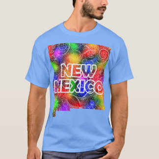 ニューカラフルメキシコのマンダラアートの地図と文字i tシャツ