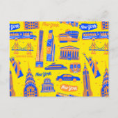 ニューカラフルヨークシティUSAトラベルアートキッズ ポストカード (正面)