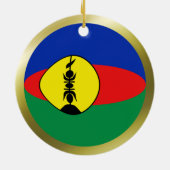 ニューカレドニアの旗のオーナメント セラミックオーナメント (裏面)