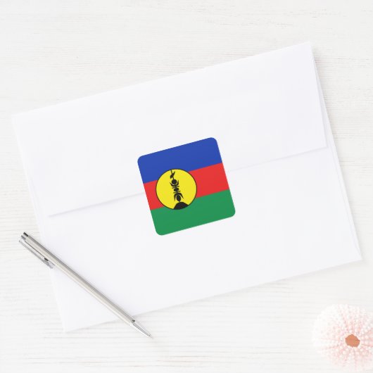 ニューカレドニア国旗のシール スクエアシール (封筒)