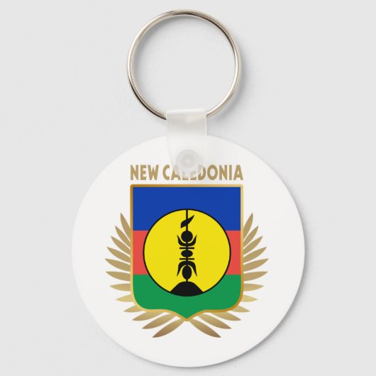 ニューカレドニア国旗の盾 キーホルダー (正面)