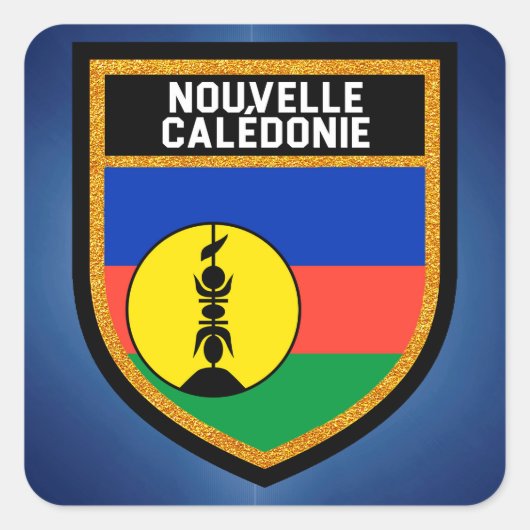 ニューカレドニア国旗 スクエアシール (正面)