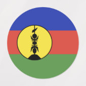 ニューカレドニア国旗 ラベル (デザイン1)