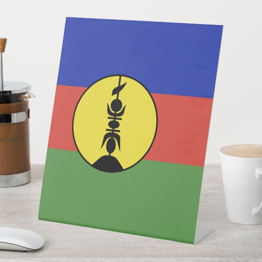 ニューカレドニア国旗 台座サイン (インサイチュ)