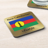 ニューカレドニア国旗+文字コースター コースター (左側)