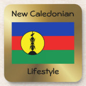 ニューカレドニア国旗+文字コースター コースター (正面)
