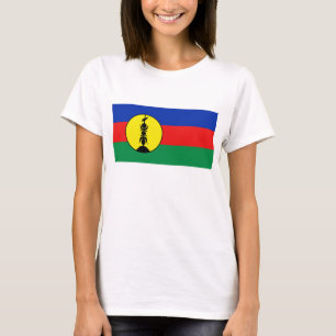 ニューカレドニア国旗x地図Tシャツ Tシャツ