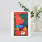 ニューカレドニア・ヴィンテージのポスター復元 ポストカード (スタンド正面)