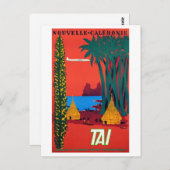 ニューカレドニア・ヴィンテージのポスター復元 ポストカード (正面/裏面)