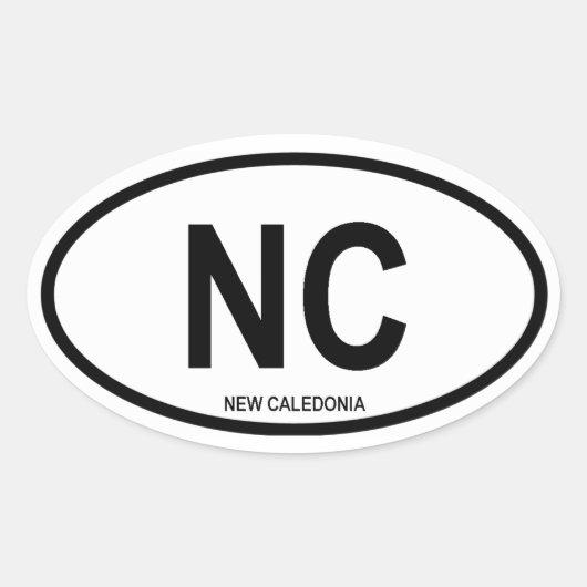 ニューカレドニア「NC」 楕円形シール (正面)