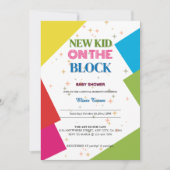 ニューキッドオンブロック カラフルベビーシャワー 招待状 (正面)