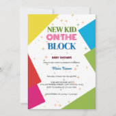ニューキッドオンブロック カラフルベビーシャワー 招待状 (正面)