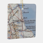 ニューキャッスルイングランドヴィンテージの地図 セラミックオーナメント (右)
