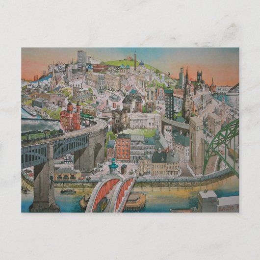 ニューキャッスルオンティーンから年のはがき ポストカード (正面)