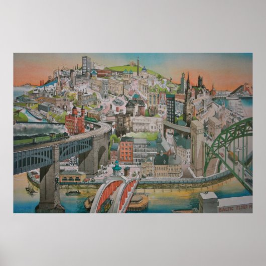 ニューキャッスルオンティーン,イングランドのポスター ポスター (正面)