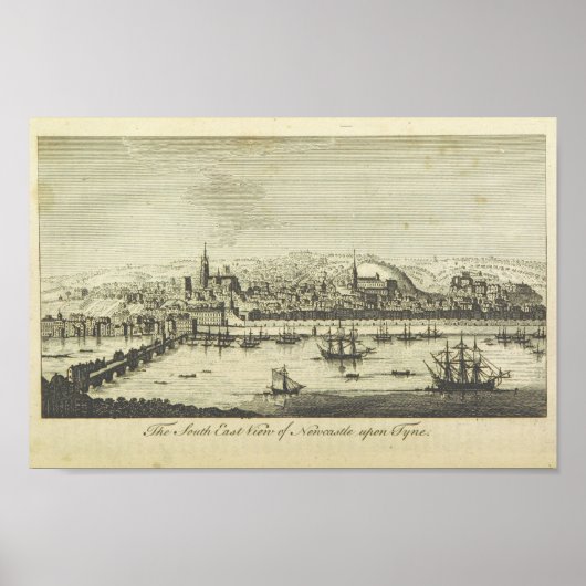 ニューキャッスルオンティーン – ヴィンテージイングランド ポスター (正面)