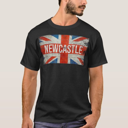 ニューキャッスル統一されたキングダムイギリス国旗ヴィンテージスーフ Tシャツ (正面)
