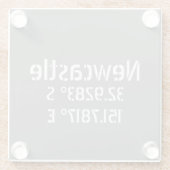 ニューキャッスルNSW緯度 ガラスコースター (裏面)