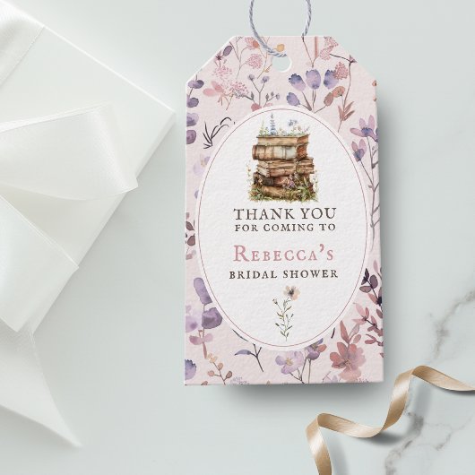 ニューキャプター ブライダルシャワーのための水彩のワイルドフラワー ギフトタグ