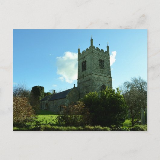 ニューキューイ近くのコラン教会、コーンウォール、イングランド ポストカード