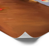 ニューキー州の赤い葉木のリアルな秋 ポスター (角)