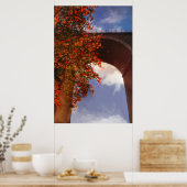 ニューキー州の赤い葉木のリアルな秋 ポスター (キッチン)