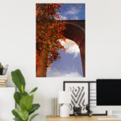 ニューキー州の赤い葉木のリアルな秋 ポスター (ホームオフィス)