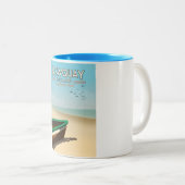 ニューキー・イングランドヴィンテージシーサイド旅行ポスター ツートーンマグカップ (正面右)