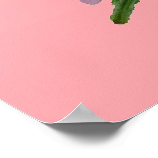 ニューギニアのインパティエンズピンク&ホワイトポスター ポスター (角)