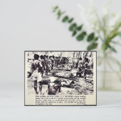 ニューギニアの住民が米国の負傷者を運ぶ ポストカード (スタンド正面)